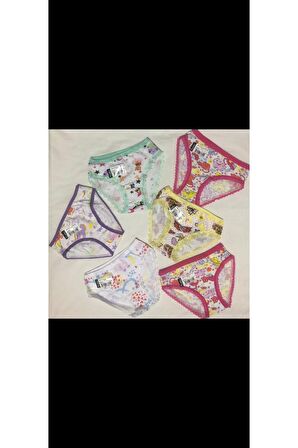 Kız Çocuk 6'lı Desenli Külot