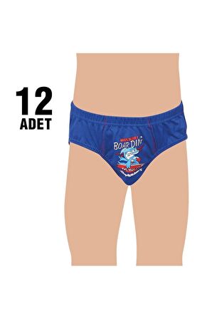 0138 Erkek Çocuk Elestan Baskılı Slip Külot 12'li