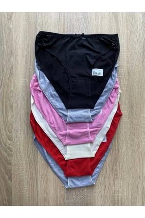 Kadın Renkli Bikini Alt Kombin Firuze 6 Lı 0515