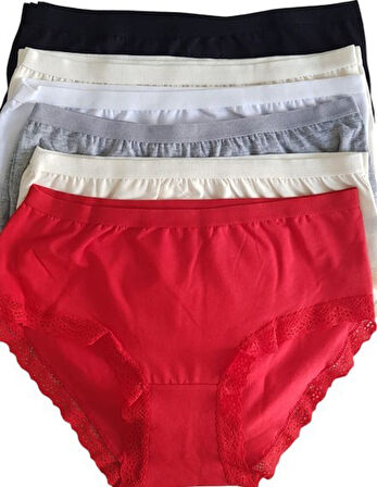 Tutku 12' li Kadın IŞIK Dantelli Bato Bikini Külot 0948