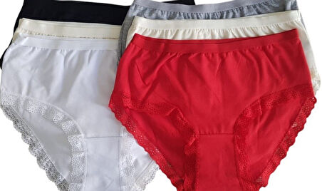 Tutku 12' li Kadın IŞIK Dantelli Bato Bikini Külot 0948