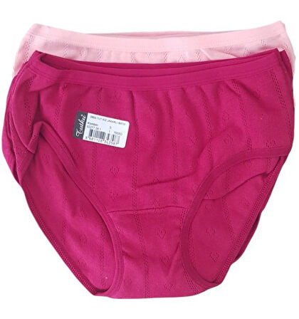Tutku 0854 Kız Çocuk Jakarlı Bato-Slip-Külot - 12'li Kombin