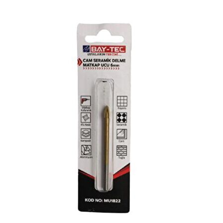 Bay-Tec MU1822 Cam Seramik Delme Matkap Ucu 6MM