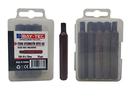 Bay-Tec Tork Otomotiv Bits Ucu Uzun T50-10x75 mm (10 Adet) MU2093