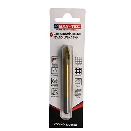 Bay-Tec MU1828 Cam Seramik Delme Matkap Ucu 14MM