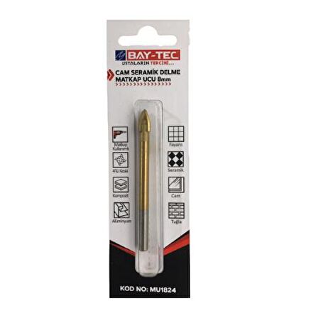 Bay-Tec MU1824 Cam Seramik Delme Matkap Ucu 8MM