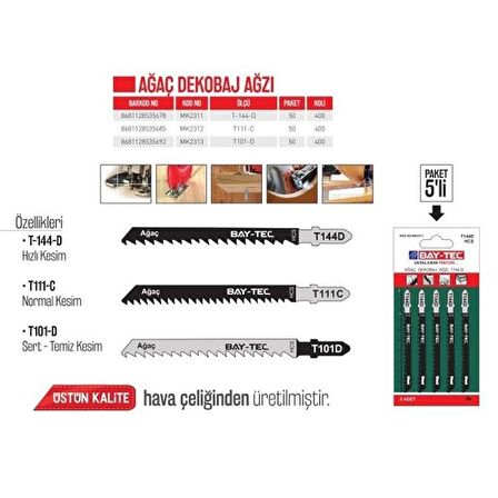 Bay-Tec Tilki Kuruğu Ağaç Dekopaj Ağzı T111-C (5ADET)