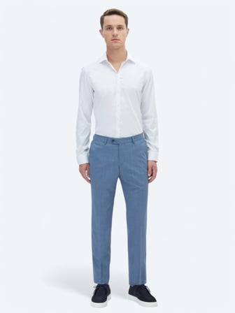 Beyaz Düz Slim Fit Dokuma Klasik %100 Pamuk Gömlek