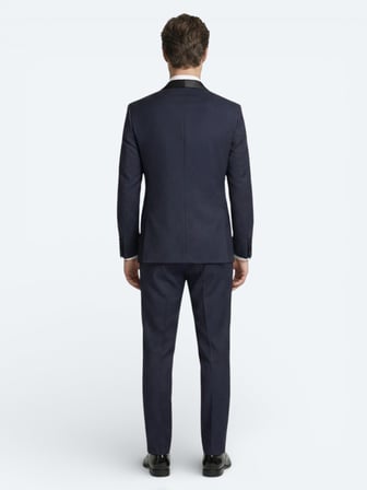 Saks Düz Slim Fit Şal Yaka Dokuma Smokin Takım Elbise