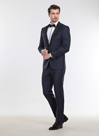 Kip Slim Fit Düz Saks Erkek Smokin