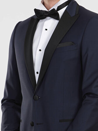 Saks Slim Fit Kelebek Yaka Dokuma Smokin Takım Elbise