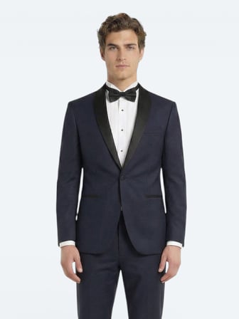 Saks Slim Fit Kelebek Yaka Dokuma Smokin Takım Elbise