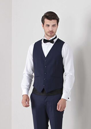 Saks Slim Fit Kelebek Yaka Klasik Yelek
