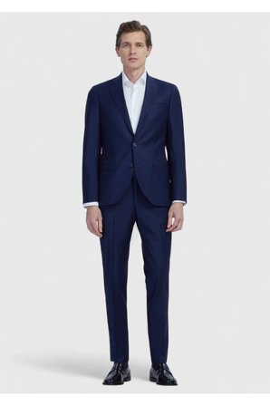 Saks Düz Fashion Slim Fit Yün Karışımlı Takım Elbise
