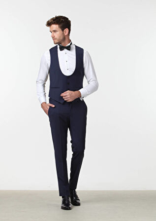 Saks Slim Fit Kelebek Yaka Klasik Yelek