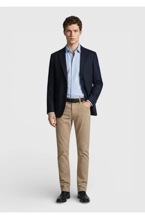 Lacivert Düz Regular Fit %100 Kaşmir Ceket