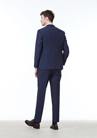 Saks Düz Regular Fit Yün Karışımlı Takım Elbise