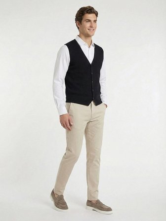 Lacivert Regular Fit Casual Örme Triko Yelek