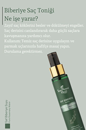 Biberiye Suyu Dökülme Karşıtı ve Hızlı Saç Uzatma Etkili Saf Saç Toniği 100 ml