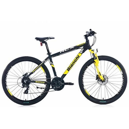 Bianchi RCX 526 HD Fren 24 Vites 26 Jant Dağ Bisikleti Siyah Sarı Beyaz 48 Kadro