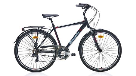 Bianchi Travel 504 28 Jant 21 Vites 48 Cm V-Fren Şehir Bisikleti-Siyah-Koyu Kırmızı-Gri