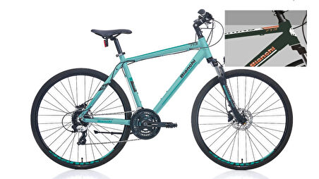 Bianchi Touring 713 HD Fren 24 Vites 28 Jant Şehir Bisikleti Metalik Koyu Yeşil Beyaz Bakır 46 Kadro