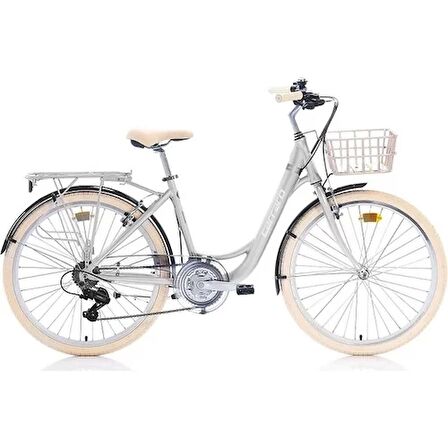Carraro Juliet 26 Jant 21 Vites  43 Cm V-Fren Şehir Bisikleti- Mat Gri-Krom