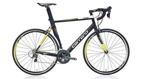 Carraro Race 052 Aero 28 Jant 20 Vites 54 Cm Kumpas Fren Yol Bisikleti-Mat Siyah-Sarı-Beyaz