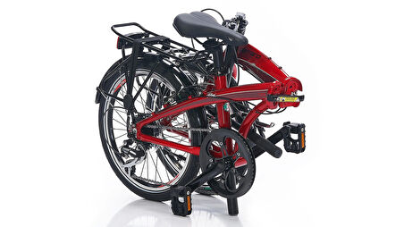 Carraro Flexi 108 V Fren 8 Vites 20 Jant Katlanır Bisiklet Açık Yeşil Siyah Kırmızı