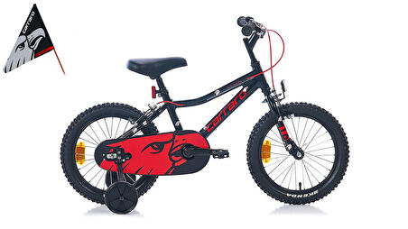 Carraro Red Eagle 16 Alüminyum Kadro 16 Jant Çocuk Bisikleti Siyah Kırmızı Gümüş