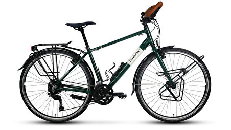 Carraro CR-T Trip V Fren Cues 18 Vites 28 Jant Özel Seri Bisiklet Koyu Yeşil Beyaz 58 Kadro