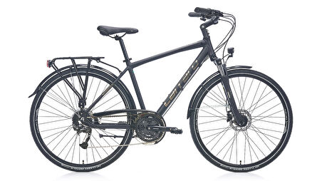 Carraro Elite 906 HD Fren Cues 18 Vites 28 Jant Şehir Bisikleti Parlak Siyah Koyu Krom 52 Kadro