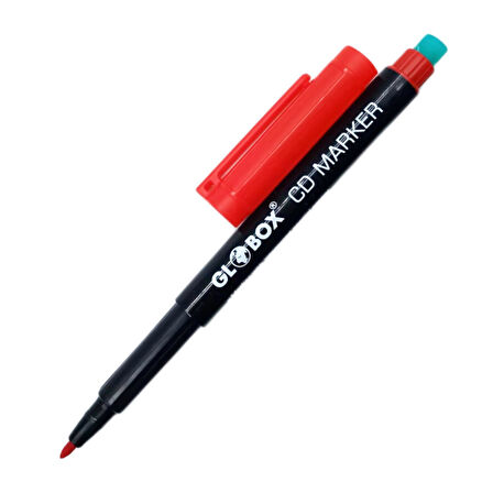Globox Permanent Asetat Kalemi 1.0 mm M Uç Silgili Kırmızı 10 Adet