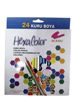 24 Renk Kuru Boya Karton Kutu HEXACOLOR Kuru boya 24 LÜ Renk Karton