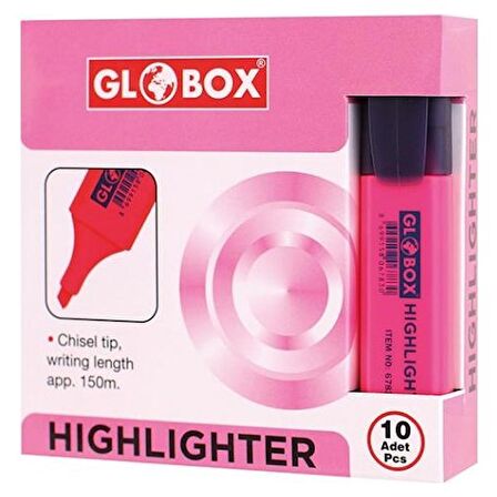 GLOBOX FOSFORLU KALEM PEMBE (10 LU PAKET)