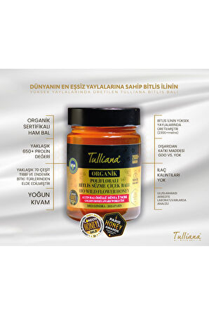 Bitlis Balı Organik Sertifikalı Polifloralı Süzme Çiçek Balı (450 GR.)