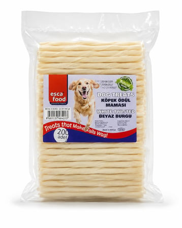 Esca Food Beyaz Burgu İnce 12 cm Köpek Ödül Maması