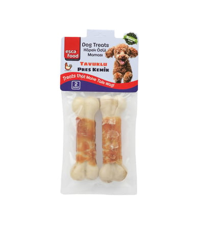 Esca Food Tavuklu Pres Kemik 12,5 cm 2'li 100 Gram Köpek Ödül Maması 2'li Paket