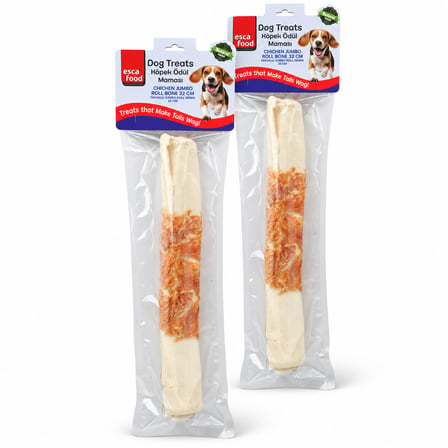 Esca Food Tavuklu Jumbo Roll Kemik 32 cm 200 Gram Köpek Ödül Maması 2'li Paket