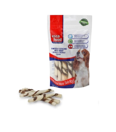 Esca Food Dana Etli Burgu Kemik 12 cm 10'lu Köpek Ödül Maması 2'li Paket
