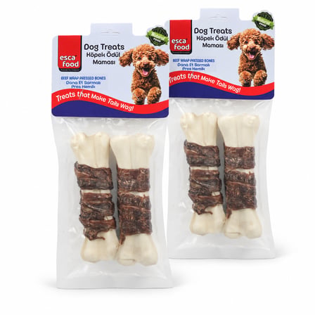 Esca Food Dana Etli Pres Kemik 12,5 cm 55 Gram 2'li Köpek Ödül Maması 2'li Paket