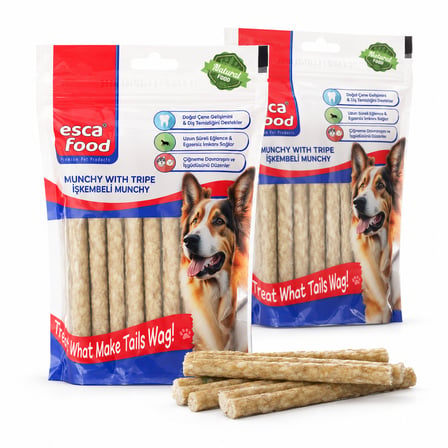 Esca Food Munchy Çubuk 12 cm 8 Gram 40'lı Köpek Ödül Maması 2'li Paket