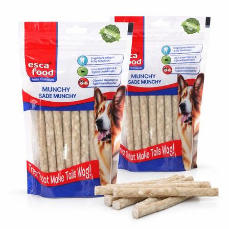 Esca Food Munchy Çubuk İşkembeli 12 cm 8 Gram 40'lı Köpek Ödül Maması 2'li Paket