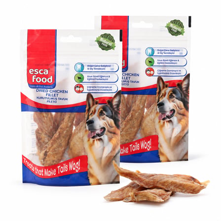 Esca Food Kurutulmuş Piliç Fileto 80 Gram Köpek Ödül Maması 2'li Paket