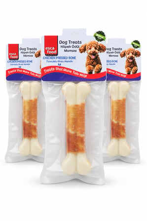 Esca Food Tavuklu Pres Kemik 15,5 cm 1'li Köpek Ödül Maması 3'lü Paket