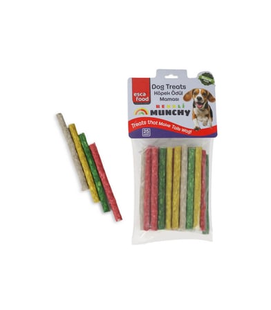 Esca Food Munchy Renkli 12 cm 25'li Köpek Ödül Maması 3'lü Paket