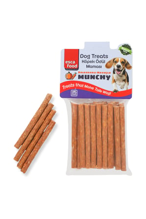Esca Food Munchy Çubuk Balkabaklı Havuçlu 12 cm 25'li Köpek Ödül Maması 3'lü Paket
