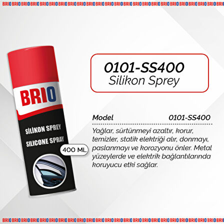 Brio Silikon Sprey Plastik Sesi Kesici, Koruyucu 400 Ml 2 Adet