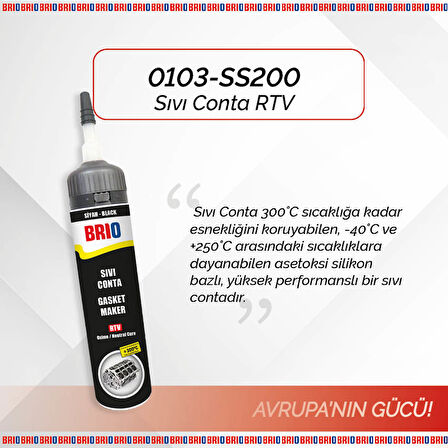 Brio Sıvı Conta 200 Ml Rtv Siyah