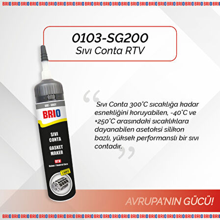 Brio Sıvı Conta 200 Ml Rtv Gri